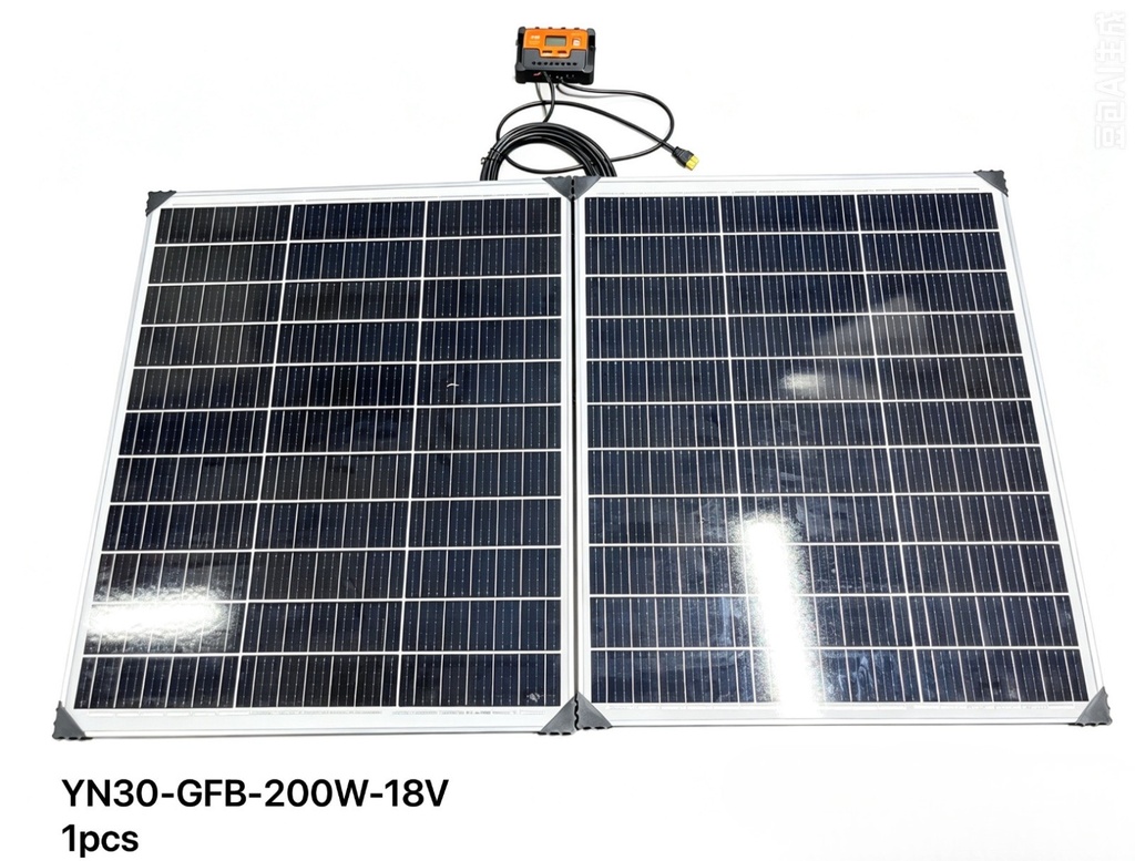 PANEL SOLAR 200W DE DOS PLIEGUES + CONTROLADOR DE CARGA PWM 20A |GFB-200W| 