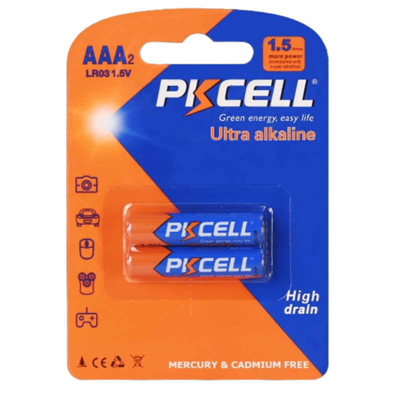 Pila Alcalina PKCELL AAA LR03 -1.5V |LR03-2B|