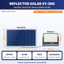 REFLECTOR SOLAR LED 120 LEDS CUERPO DE ALUMINIO + PANEL 35W, BATERIA LIFEPO4 20000mAh |JW-XY-200|