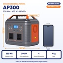 ESTACION DE ENERGIA PORTATIL 300W 230Wh BATERIA LIFEPO4 12.8V 18Ah (AP300) |SL-AP300|