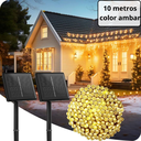 TIRA DE LUCES SOLAR AMBAR NAVIDEÑAS -10M |SDD-01|
