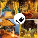 CORTINA DE LUCES SOLAR AMBAR  3X3M |SD12035|