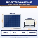 REFLECTOR SOLAR LED 80 LEDS CUERPO DE ALUMINIO + PANEL 25W, BATERIA LIFEPO4 15000mAh |JW-XY-100|
