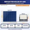 REFLECTOR SOLAR LED 238 LEDS CUERPO DE ALUMINIO + PANEL 65W, BATERIA LIFEPO4 40000mAh |JW-XY-400|