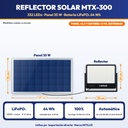 REFLECTOR SOLAR LED 332 LEDS + PANEL 35W, BATERIA LIFEPO4 20000mAh |JW-MTX-300|