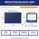 REFLECTOR SOLAR M1-1500 CON PANEL SEPARADO Y BATERIA LIFEPO4 |JW-M1-1500|